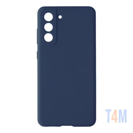 Capa de Silicone com Moldura de Câmera para Samsung Galaxy S21 Azul Escuro